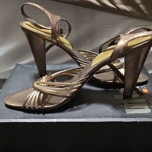 Bandolino Metallic Bronze Strappy Heels